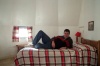 Lawrence on wigwam bed.jpg